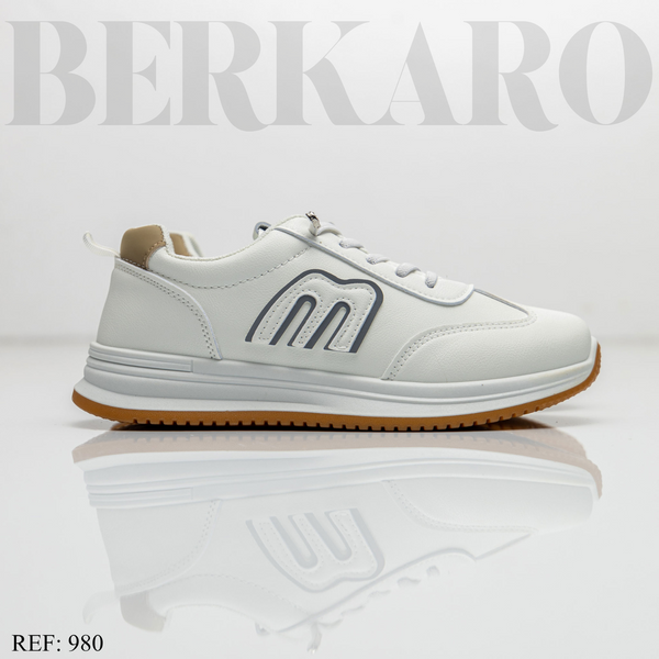 Sneakers Femme 980 White/Khaki