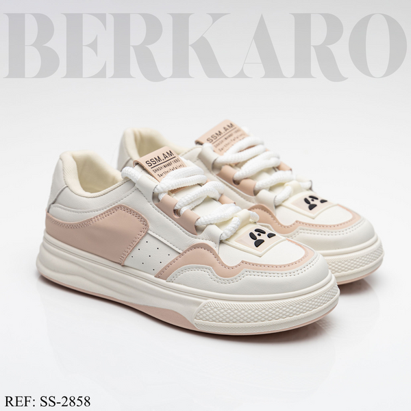 Sneakers Femme SS-2858 Beige/Pink