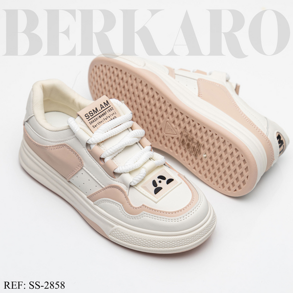 Sneakers Femme SS-2858 Beige/Pink
