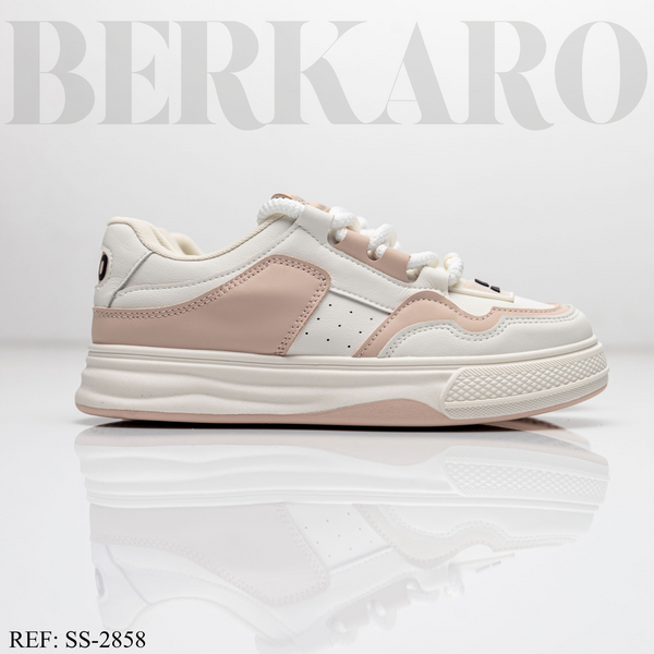 Sneakers Femme SS-2858 Beige/Pink