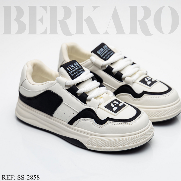 Sneakers Femme SS-2858 Beige/Black