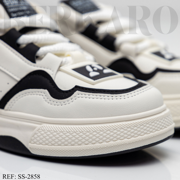 Sneakers Femme SS-2858 Beige/Black