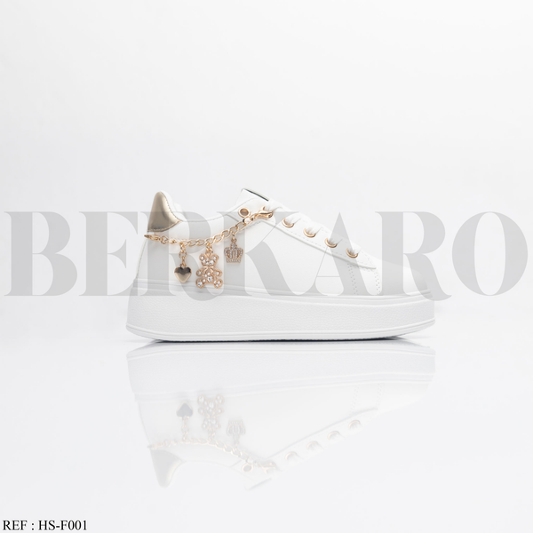 Baskets Fille F001 White/Gold