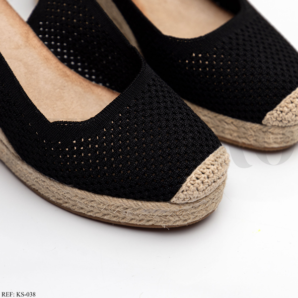 Sandale compensée KS-038 Black
