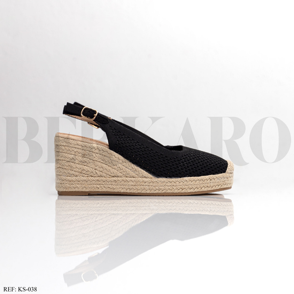 Sandale compensée KS-038 Black